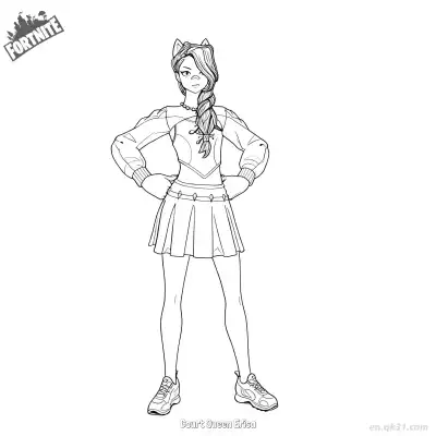 法庭女王艾莉莎 01简笔画 素描 涂鸦 - 免费可打印堡垒之夜 下载PDF – 免费可打印简笔画涂色画